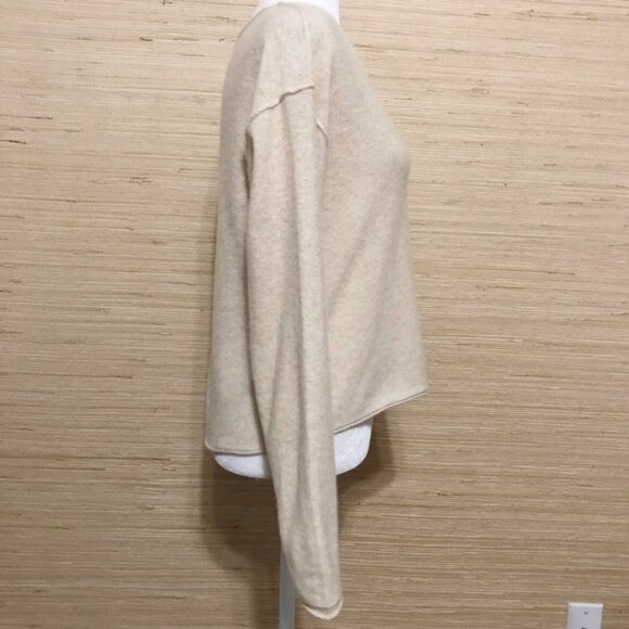 FP Now or Never Oatmeal Cashmere Silk V-neck Lightweight Pullover Sweater XS - Picture 4 of 10